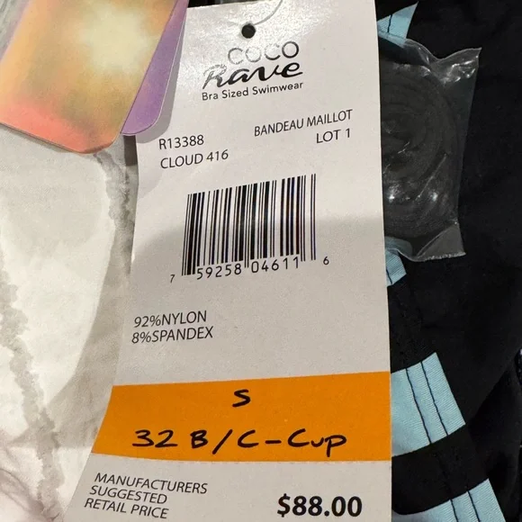 Coco Rave Black and Blue One Piece Swimsuit , SZ S, NWT - Picture 8 of 9